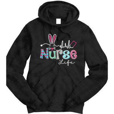 Nurse Life Stethoscope Nursing Cute Easter Bunny Easter Day Tie Dye Hoodie