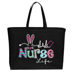 Nurse Life Stethoscope Nursing Cute Easter Bunny Easter Day Cotton Canvas Jumbo Tote