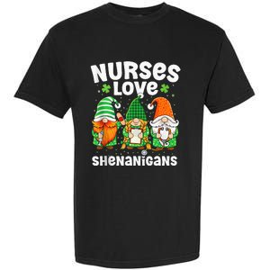 Nurses Love Shenanigans Irish Gnomes Nurse St Patricks Day Garment-Dyed Heavyweight T-Shirt