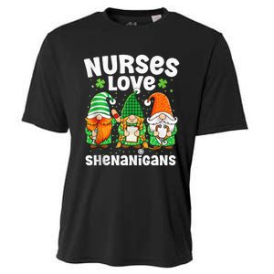 Nurses Love Shenanigans Irish Gnomes Nurse St Patricks Day Cooling Performance Crew T-Shirt