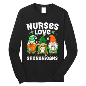 Nurses Love Shenanigans Irish Gnomes Nurse St Patricks Day Long Sleeve Shirt