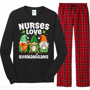 Nurses Love Shenanigans Irish Gnomes Nurse St Patricks Day Long Sleeve Pajama Set