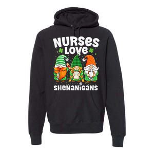 Nurses Love Shenanigans Irish Gnomes Nurse St Patricks Day Premium Hoodie