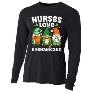 Nurses Love Shenanigans Irish Gnomes Nurse St Patricks Day Cooling Performance Long Sleeve Crew