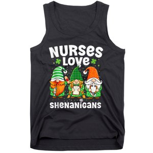 Nurses Love Shenanigans Irish Gnomes Nurse St Patricks Day Tank Top