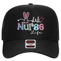 Nurse Life Stethoscope Nursing Cute Easter Bunny Easter Day High Crown Mesh Back Trucker Hat