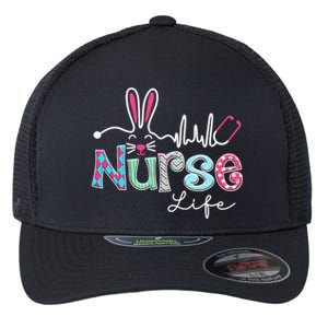 Nurse Life Stethoscope Nursing Cute Easter Bunny Easter Day Flexfit Unipanel Trucker Cap