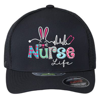 Nurse Life Stethoscope Nursing Cute Easter Bunny Easter Day Flexfit Unipanel Trucker Cap