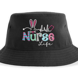 Nurse Life Stethoscope Nursing Cute Easter Bunny Easter Day Sustainable Bucket Hat