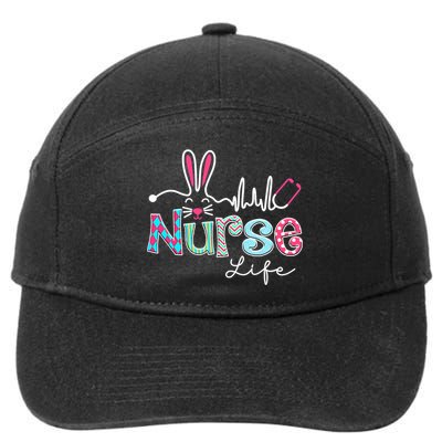 Nurse Life Stethoscope Nursing Cute Easter Bunny Easter Day 7-Panel Snapback Hat