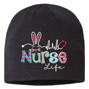 Nurse Life Stethoscope Nursing Cute Easter Bunny Easter Day Sustainable Beanie