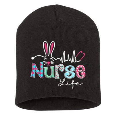 Nurse Life Stethoscope Nursing Cute Easter Bunny Easter Day Short Acrylic Beanie