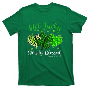 Not Lucky Simply Blessed Christian Shamrock St Patricks Day T-Shirt