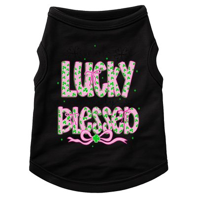 Not Lucky Simply Blessed St Patricks Day Coquette Shamrock Doggie Tank