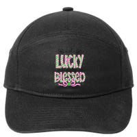 Not Lucky Simply Blessed St Patricks Day Coquette Shamrock 7-Panel Snapback Hat