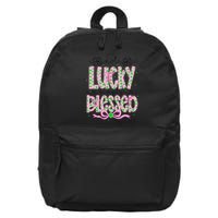 Not Lucky Simply Blessed St Patricks Day Coquette Shamrock 16 in Basic Backpack