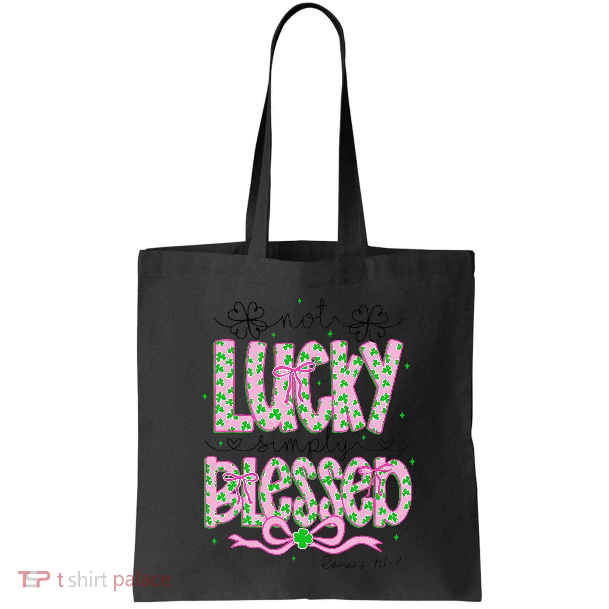Not Lucky Simply Blessed St Patricks Day Coquette Shamrock Bag