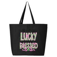 Not Lucky Simply Blessed St Patricks Day Coquette Shamrock 25L Jumbo Tote
