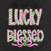 Not Lucky Simply Blessed St Patricks Day Coquette Shamrock 25L Jumbo Tote
