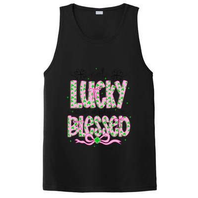 Not Lucky Simply Blessed St Patricks Day Coquette Shamrock PosiCharge Competitor Tank