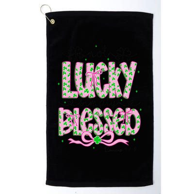 Not Lucky Simply Blessed St Patricks Day Coquette Shamrock Golf Towel