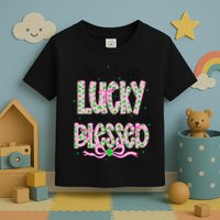 Not Lucky Simply Blessed St Patricks Day Coquette Shamrock Toddler T-Shirt