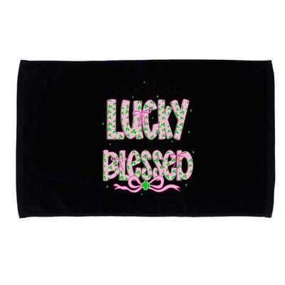 Not Lucky Simply Blessed St Patricks Day Coquette Shamrock Microfiber Hand Towel