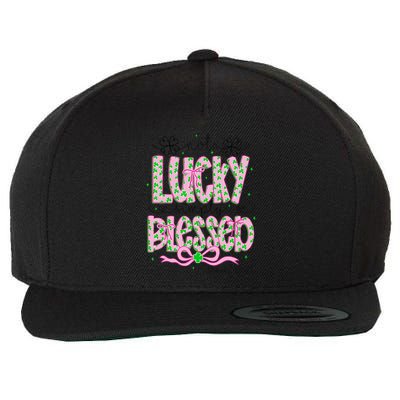 Not Lucky Simply Blessed St Patricks Day Coquette Shamrock Wool Snapback Cap