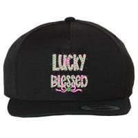 Not Lucky Simply Blessed St Patricks Day Coquette Shamrock Wool Snapback Cap