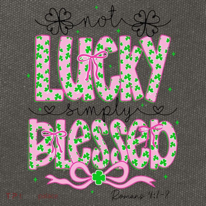 Not Lucky Simply Blessed St Patricks Day Coquette Shamrock Cotton Canvas Backpack