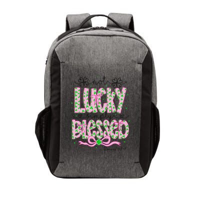 Not Lucky Simply Blessed St Patricks Day Coquette Shamrock Vector Backpack