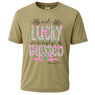 Not Lucky Simply Blessed St Patricks Day Coquette Shamrock Cooling Performance Crew T-Shirt