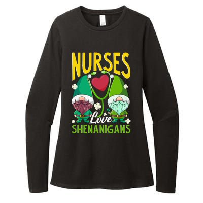 Nurses Love Shenanigans Gnome St Patricks Day Nurse Funny Womens CVC Long Sleeve Shirt