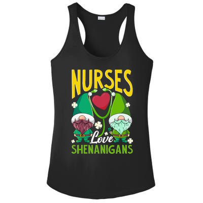 Nurses Love Shenanigans Gnome St Patricks Day Nurse Funny Ladies PosiCharge Competitor Racerback Tank