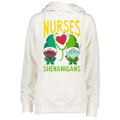 Nurses Love Shenanigans Gnome St Patricks Day Nurse Funny Womens Funnel Neck Pullover Hood