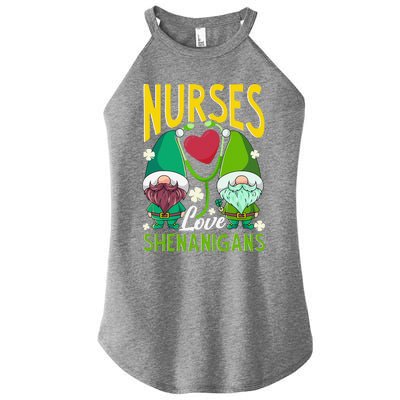 Nurses Love Shenanigans Gnome St Patricks Day Nurse Funny Women's Perfect Tri Rocker Tank