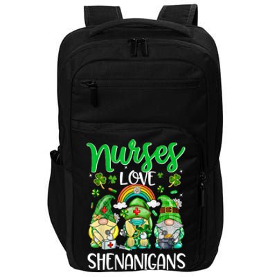 Nurses Love Shenanigans Gnomes Shamrock Impact Tech Backpack