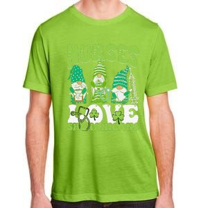 Nurses Love Shenanigans Gnome St Patricks Day Nurse Adult ChromaSoft Performance T-Shirt