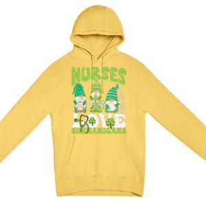 Nurses Love Shenanigans Gnome St Patricks Day Nurse Premium Pullover Hoodie