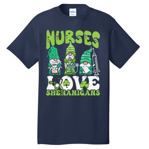 Nurses Love Shenanigans Gnome St Patricks Day Nurse Tall T-Shirt