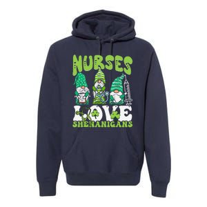 Nurses Love Shenanigans Gnome St Patricks Day Nurse Premium Hoodie