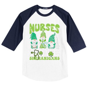 Nurses Love Shenanigans Gnome St Patricks Day Nurse Baseball Sleeve Shirt