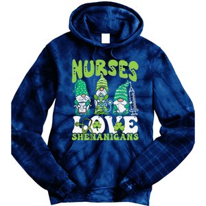 Nurses Love Shenanigans Gnome St Patricks Day Nurse Tie Dye Hoodie