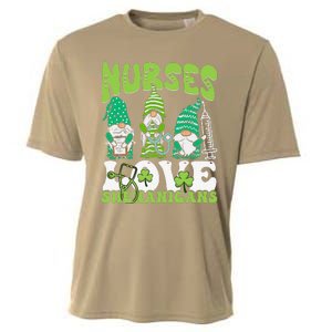 Nurses Love Shenanigans Gnome St Patricks Day Nurse Cooling Performance Crew T-Shirt