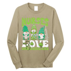 Nurses Love Shenanigans Gnome St Patricks Day Nurse Long Sleeve Shirt