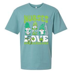 Nurses Love Shenanigans Gnome St Patricks Day Nurse Sueded Cloud Jersey T-Shirt