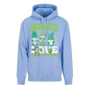 Nurses Love Shenanigans Gnome St Patricks Day Nurse Unisex Surf Hoodie