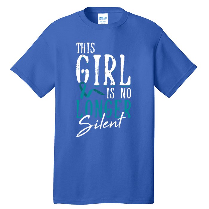 No Longer Silent Sexual Assault Awareness Funny Gift Survivor Gift Tall T-Shirt