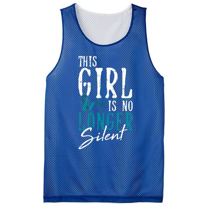 No Longer Silent Sexual Assault Awareness Funny Gift Survivor Gift Mesh Reversible Basketball Jersey Tank