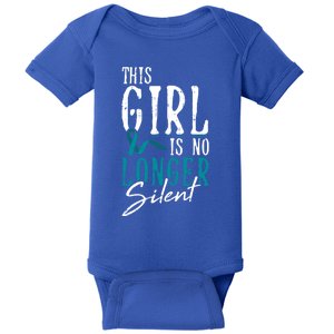 No Longer Silent Sexual Assault Awareness Funny Gift Survivor Gift Baby Bodysuit